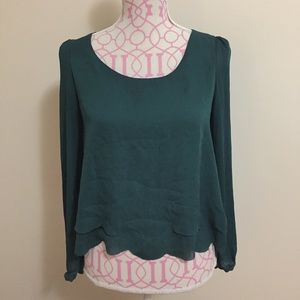 Green long sleeve blouse